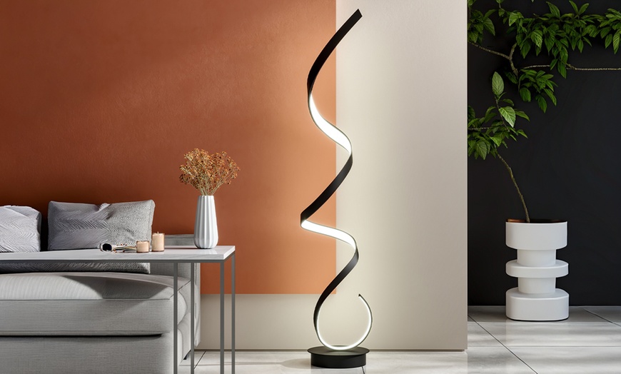Image 4: Spiral LED Floor Lamp with Foot Switch