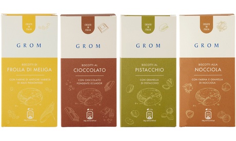 Fino a 12 confezioni di Biscotti secchi Grom disponibili in 4 gusti