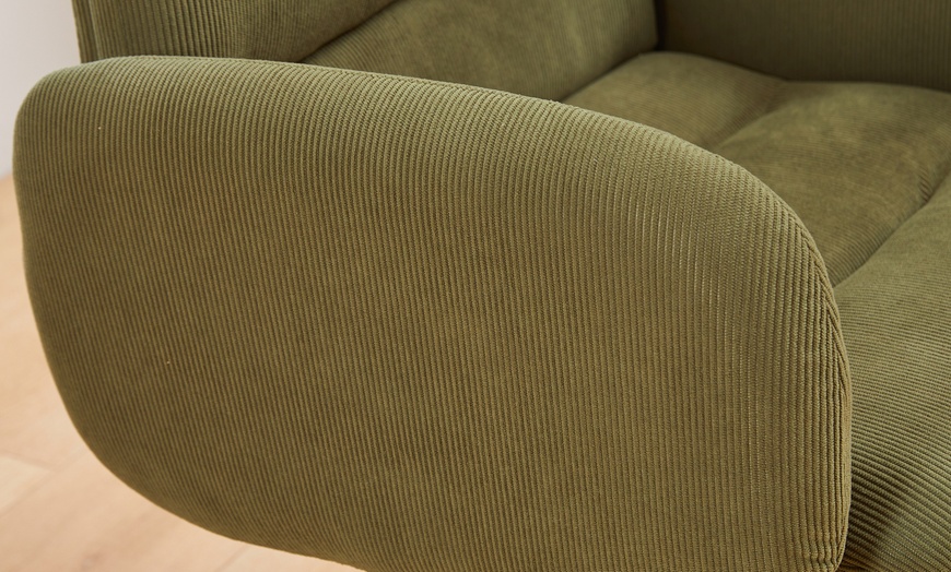 Image 3: Upholstered Swivel Office Chair