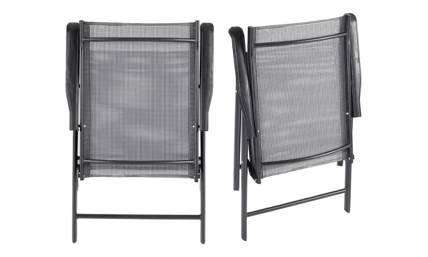 Image 5: Garden Rippled Tempered Glass Table Set