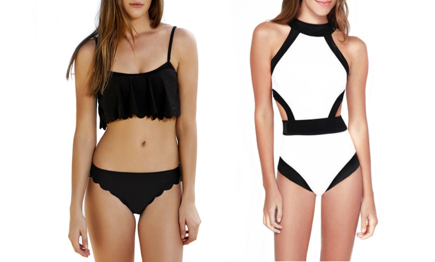 Image 7: Monochrome Swimsuits