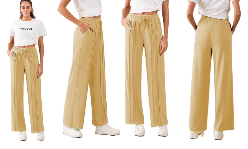 Image 7: Plain and Seam Front Wide Leg Trousers