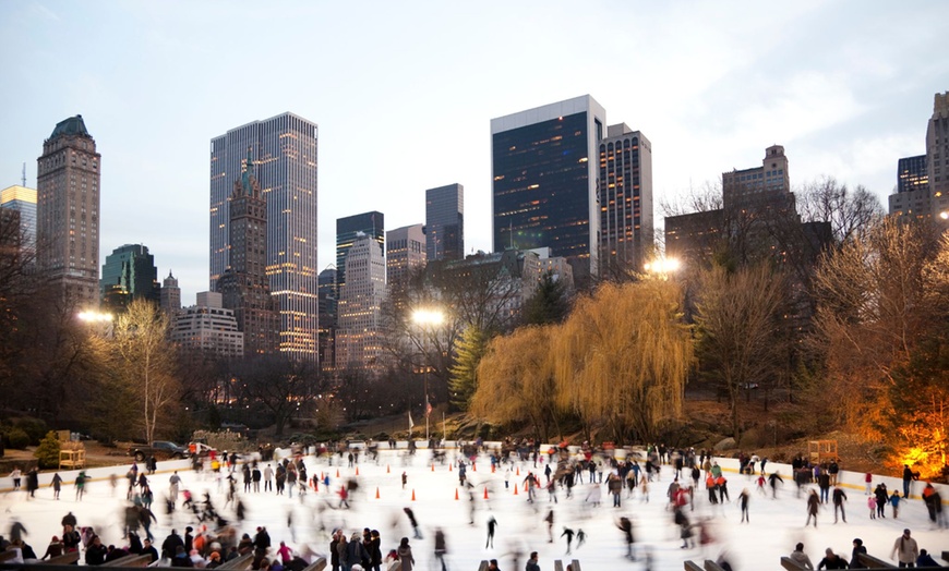 Image 1: New York City: Ice Skating at Wollman Rink with Skate Rental
