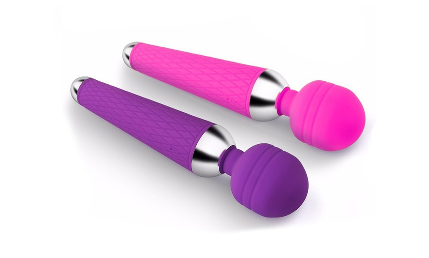 Image 7: Multi Speed USB Rechargable Personal Neck Full Body Wand Vibrator Massager