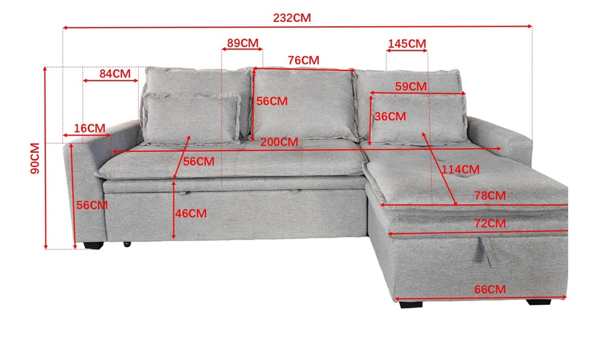 Image 22: Lucca 3 Seater Storage Sofa