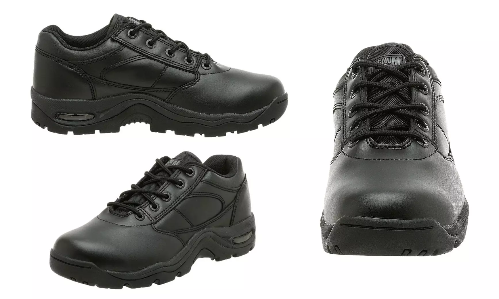 Magnum Men's Viper Low Slip Resistant Black Leather Work Shoes Boots - Second Medium