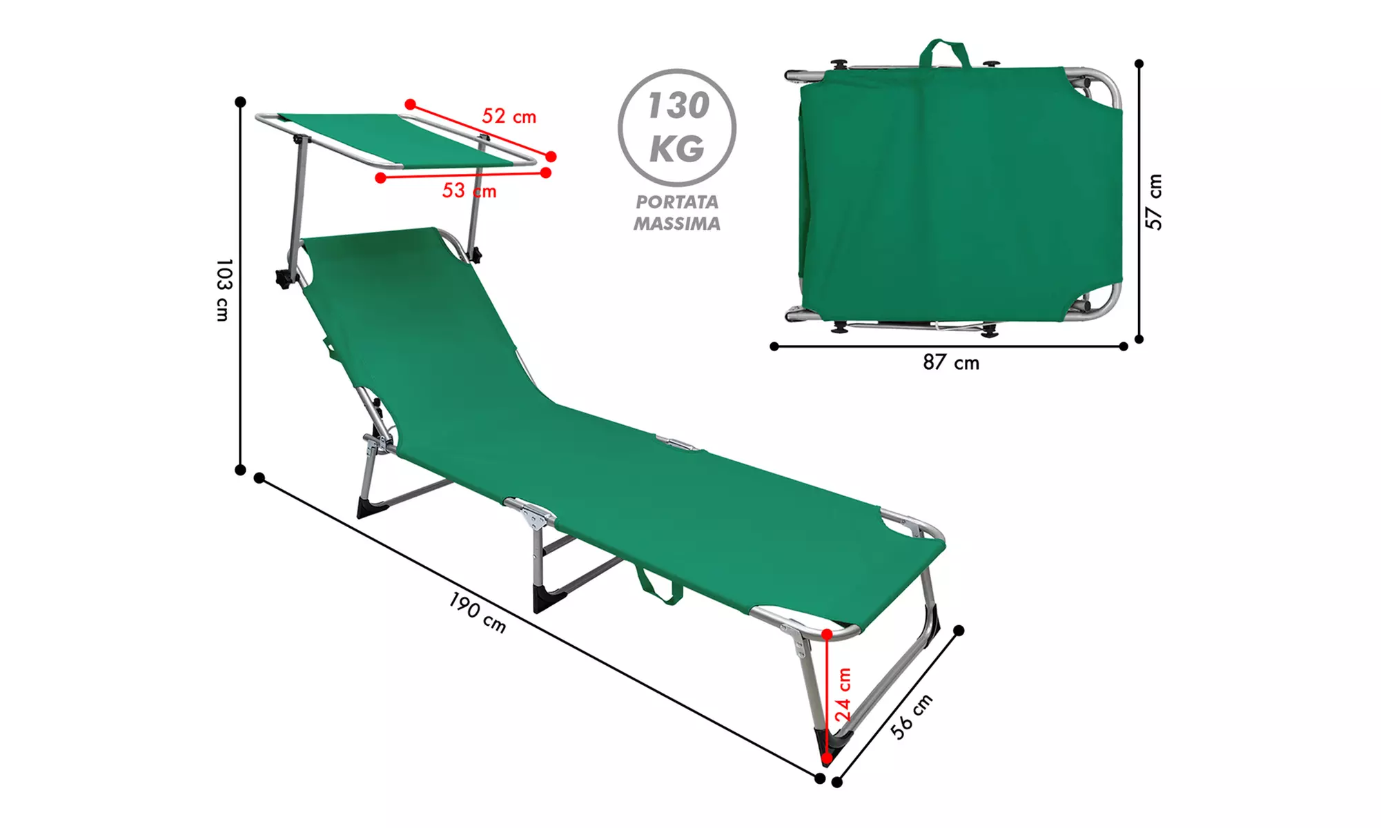 2 Sonnenliegen „Malta“ oder „Gallipoli“