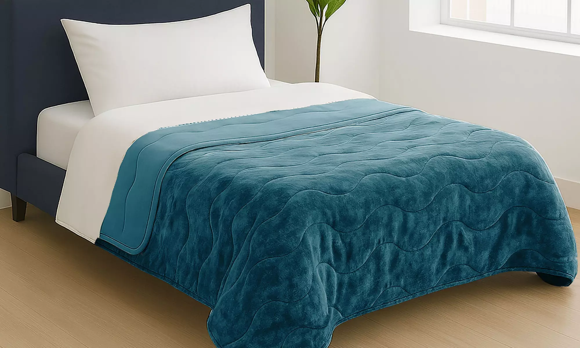 Gesteppte Bettdecke in Samt-Optik