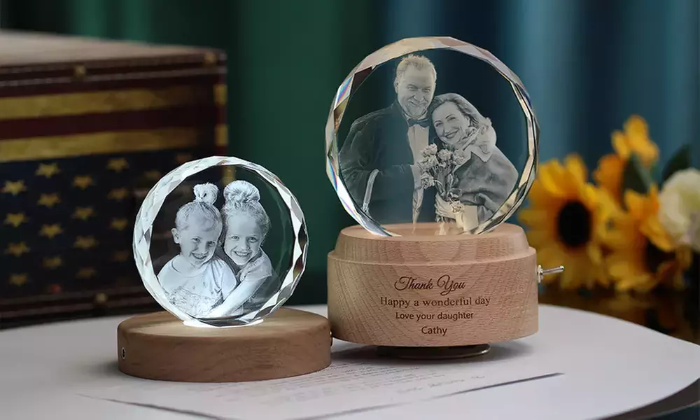 Custom 3D Photo-Engraved Crystal Keepsake — Personalized Laser-Etched Grad Gift in Multiple Shapes & Sizes (Up to 87% Off)