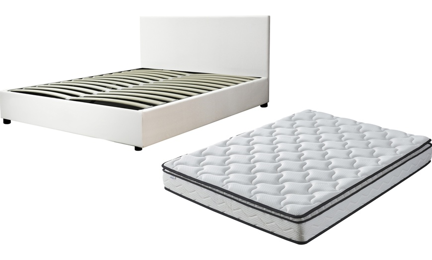 Image 5: Lit coffre Colisée simili cuir, matelas "Empereur" en option