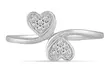 1/10 CTTW Diamond Double Heart Fashion Ring in Sterling Silver by Fifth and Fine - Second Medium