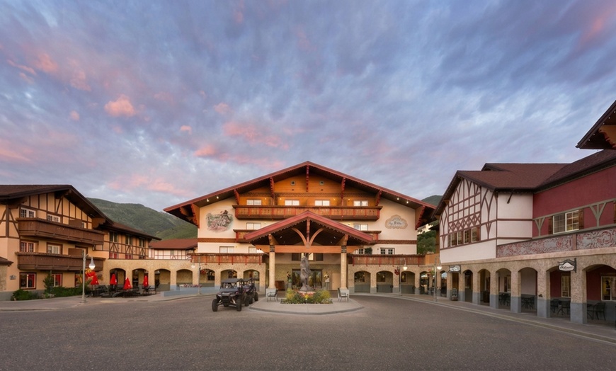 Image 2: Cozy alpine rooms, heated pool, and mountain views