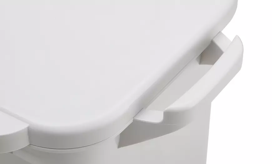 Image 13: Double-Layer Trash Can with Three Compartments and Wheels