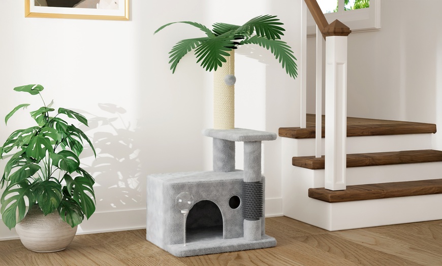 Image 7: 90cm Cat Tree with a 3-Layer Cat Climbing Frame 