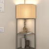 Image 11: HOMCOM Corner Floor Lamp with Shelves