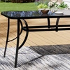 Image 27: Black Tempered Glass Coffee Table with Umbrella Hole 