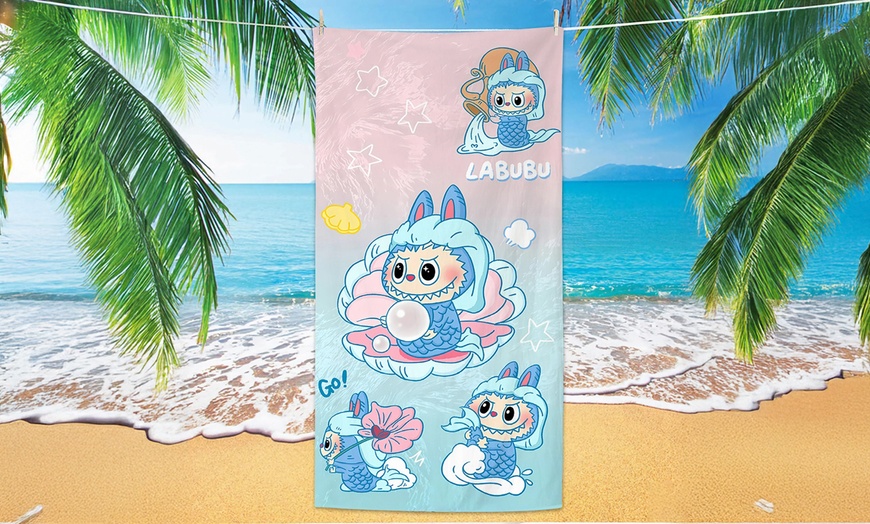 Image 14: Labubu Inspired Cute Beach Towel