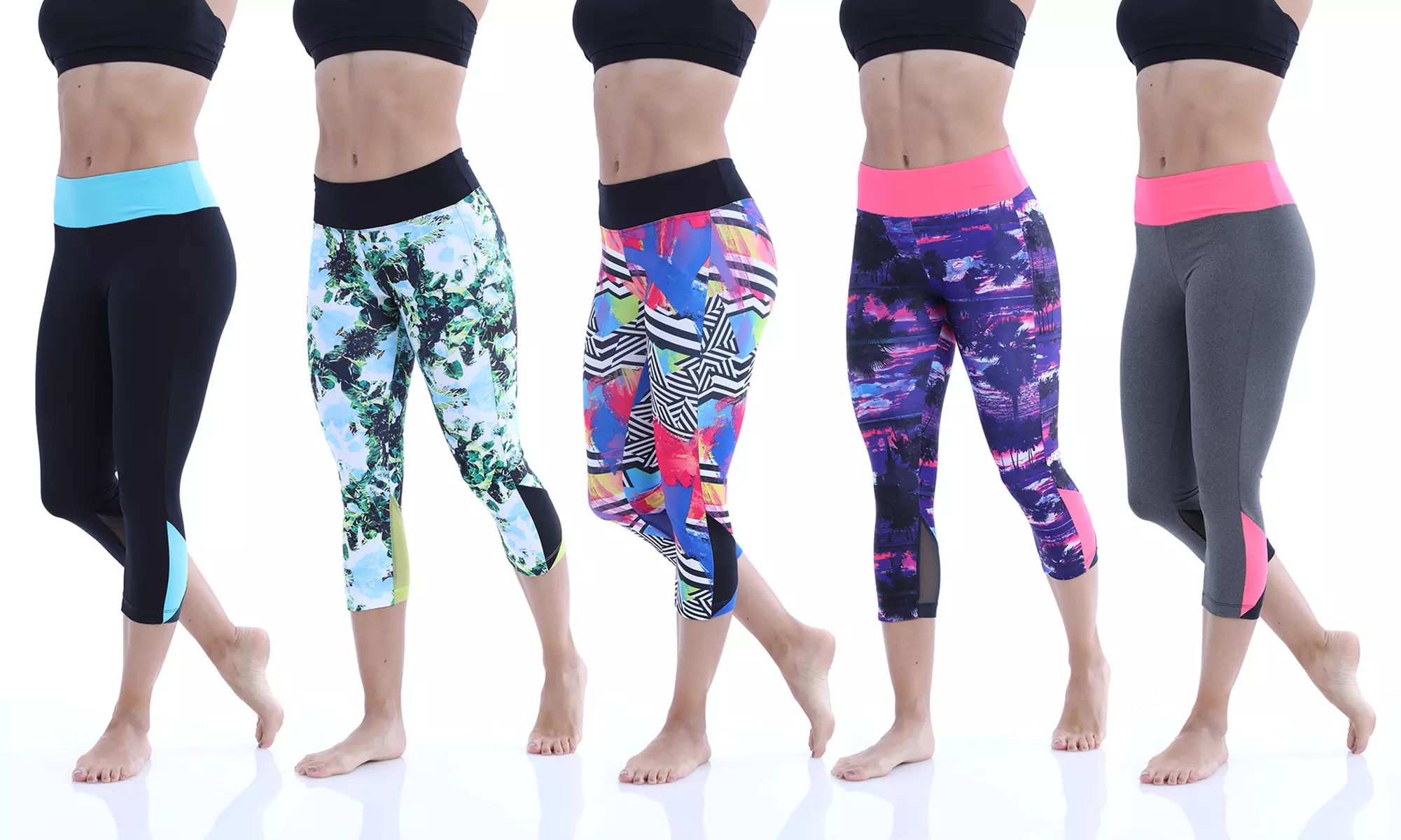 Bally Fitness Mesh Panel Capri Leggings - Primary Image