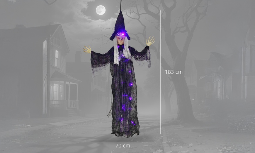 Image 37: Outsunny Voice Activated Halloween Animatronics Witch