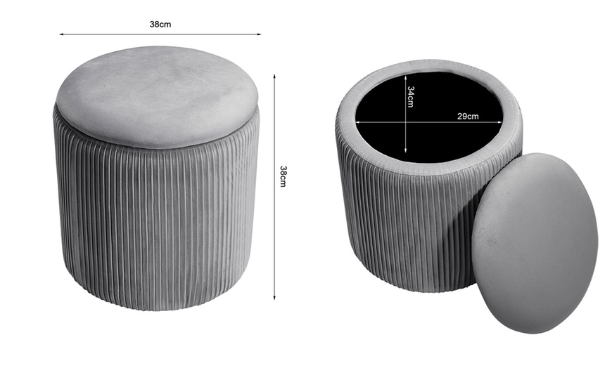 Image 6: Polsterhocker in Zylinder-Form mit Stauraum