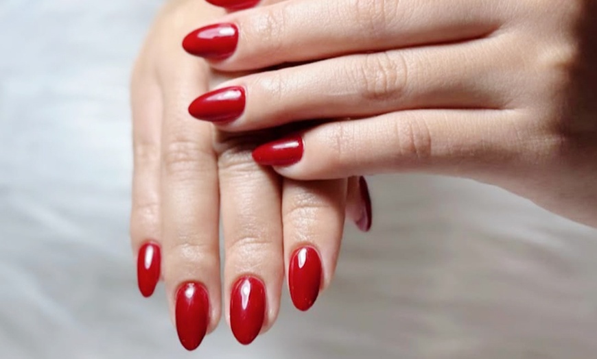 Image 3: Full Acrylic or Hard Gel Nail Extensions with Polish Options and More