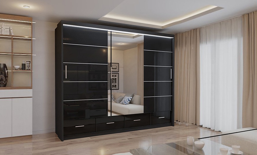 Image 8: Sycylia Sliding Mirror Door Wardrobe