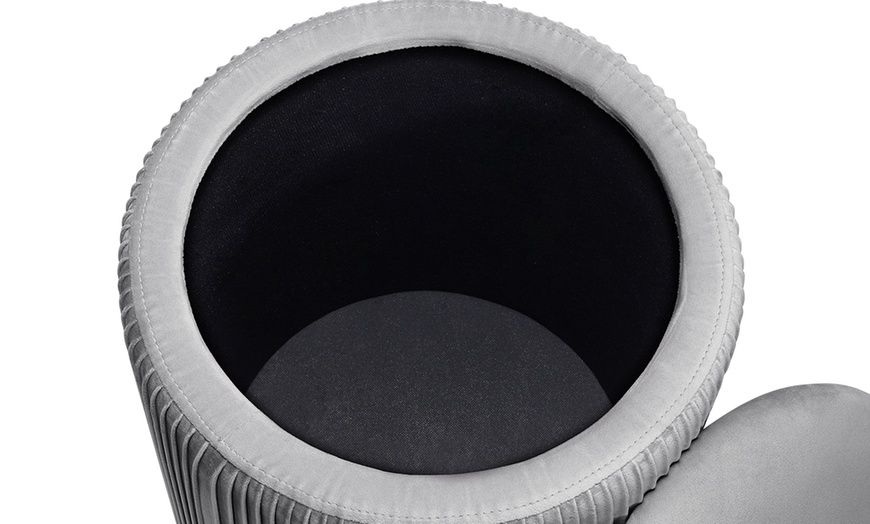 Image 3: Polsterhocker in Zylinder-Form mit Stauraum