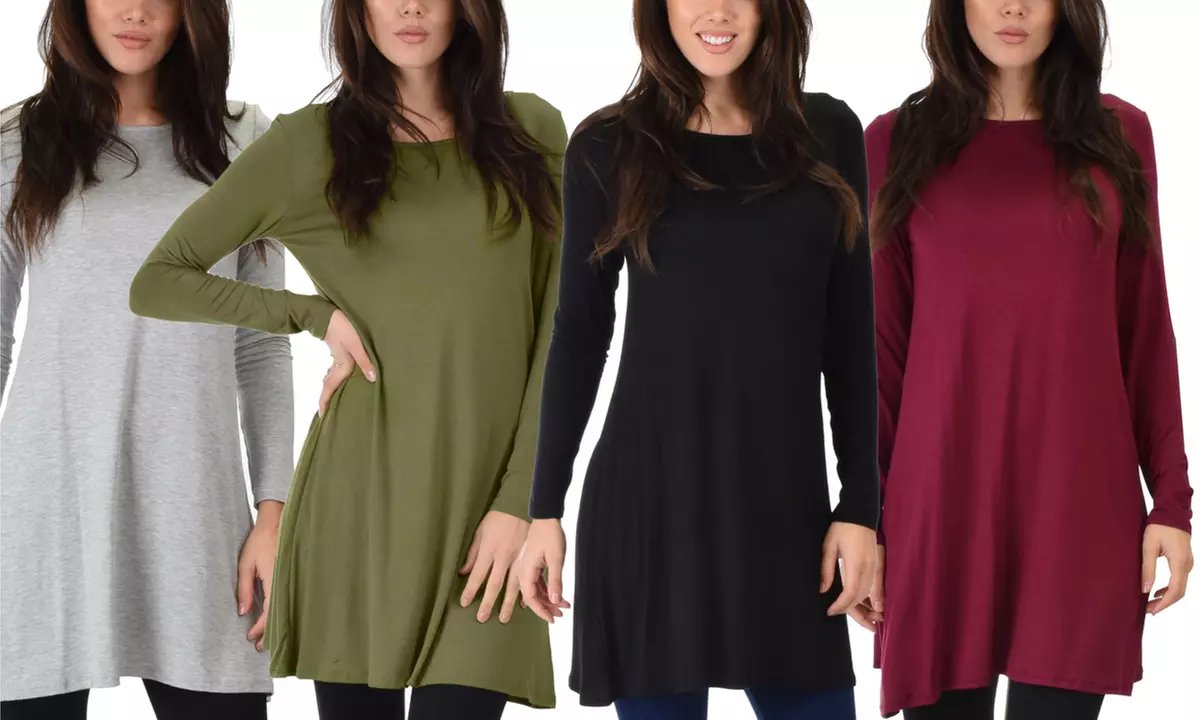 Lyss Loo Women's Tunic Top Single or 3-Pack Plus Sizes Available. - Primary Image