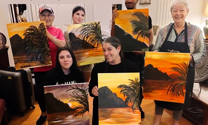 Image 6: Host a Private "Paint and Sip" Party at Home or a Local Venue