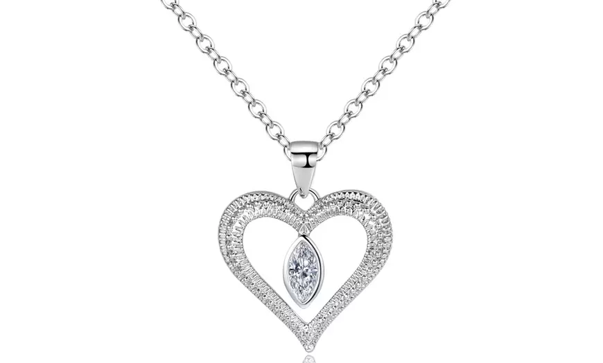 Image 1: Collier cœur orné de cristaux Swarovski®