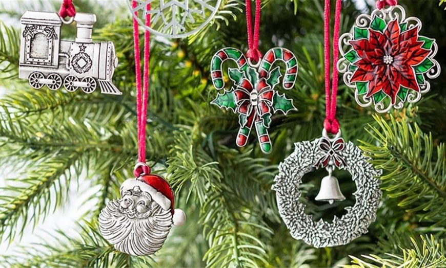 Image 1: Metal Christmas Tree Decorations