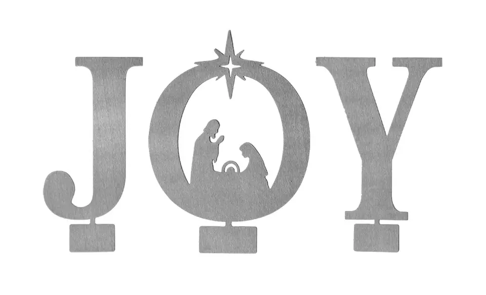 Custom Metal Stand Up JOY Nativity  from Rusted Orange (Up to 69% Off). Three Options Available. - Second Medium