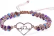 1x oder 2x Jaspis-Edelstein-Armband mit Herz-Anhänger mit Unendlichkeitszeichen oder Herzschlagmuster - Second Medium