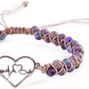 Image 7: 1x oder 2x Jaspis-Edelstein-Armband mit Herz-Anhänger