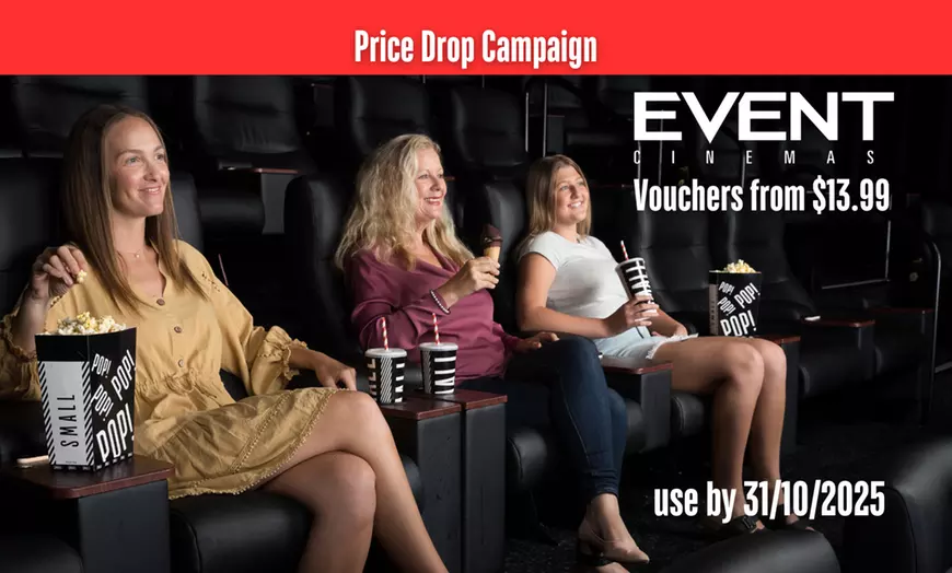 Image 1: Event Cinemas eVouchers Price Drop Sale