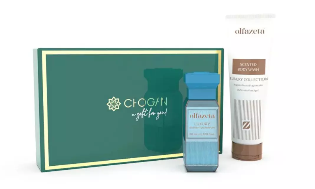 Forfait coiffure et un coffret avec parfum, soins et maquillage