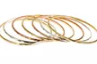 Set of 7 18K Yellow , White and Rose Gold Stackable Bangle Set - Second Medium