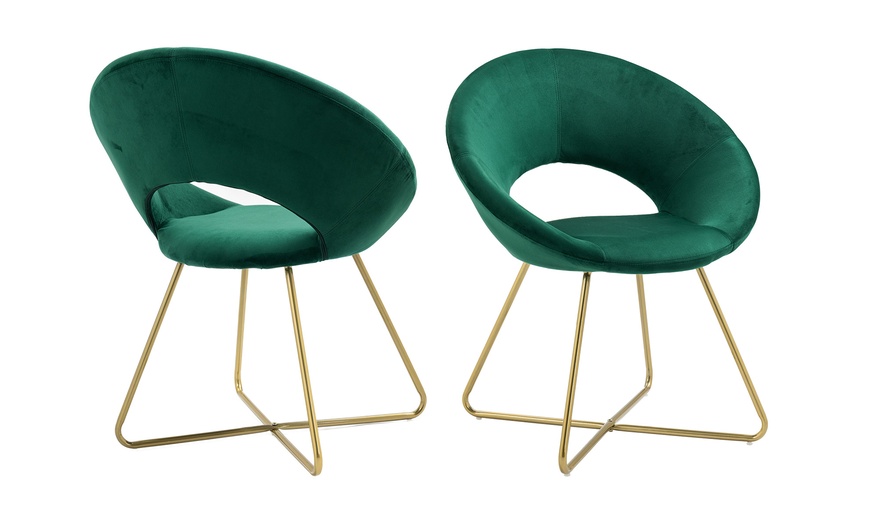 Image 4: Poltroncina tonda in velluto Grace