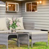 Image 9: Three Piece Outdoor Furniture Set With Table 
