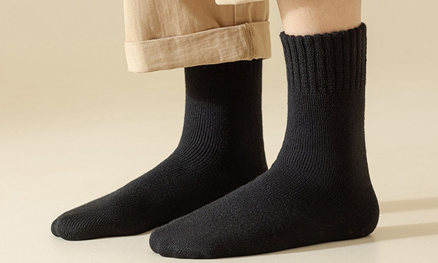 Image 3: Pair of Six Warm Thermal Fleece Winter Socks 
