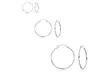Women's Set of 3 Sterling Silver 15mm , 25mm and 35mm Classic Hoop Earrings - Second Medium