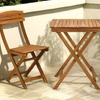 Image 1: 3-Piece Acacia Wood Folding Garden Bistro Set
