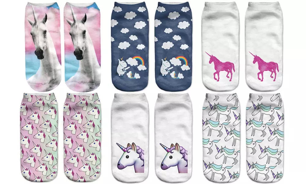 Lot de 2, 4, 6 et 8 paires de chaussettes licorne - Primary Image