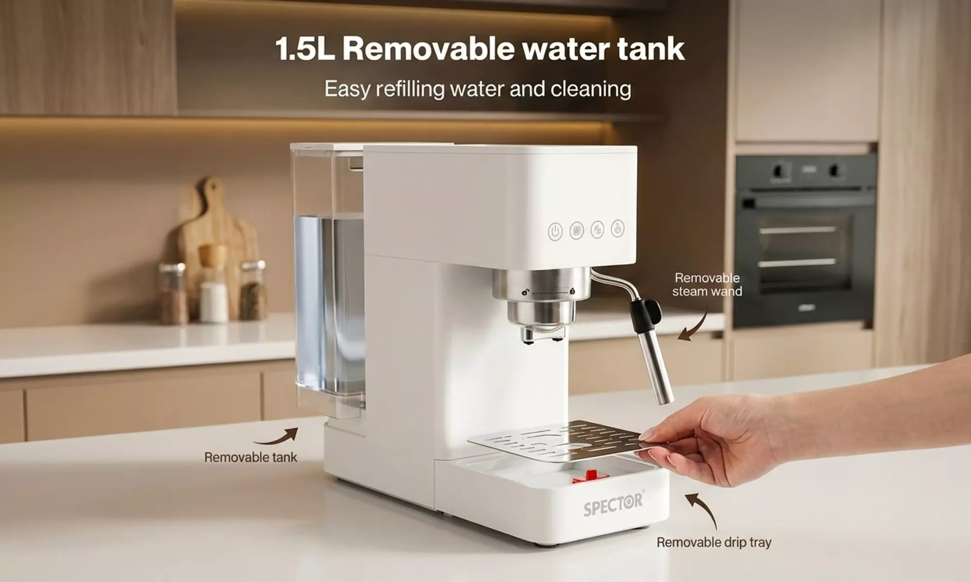 Spector Espresso Machine Series – 20-Bar Coffee Maker with Steam Wand