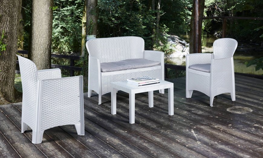 Image 7: Tuinset met rotan meubels inclusief kussens