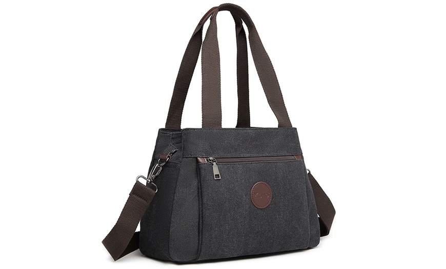 Image 4: Canvas Multi-Function Cross-Body Bag