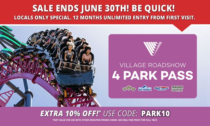 Locals Special: Unlimited Entry To 4 Theme Parks - Village Roadshow ...