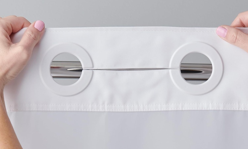 Image 4: Clearance Hookless Quick-Fit Shower Curtain