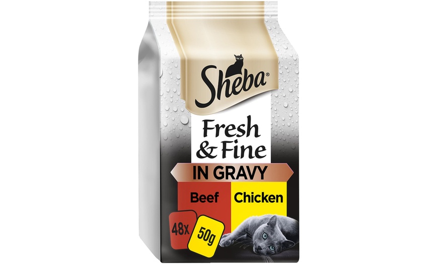 Image 12: 48 or 96 Sheba Fresh Fine Cat Food Pouches