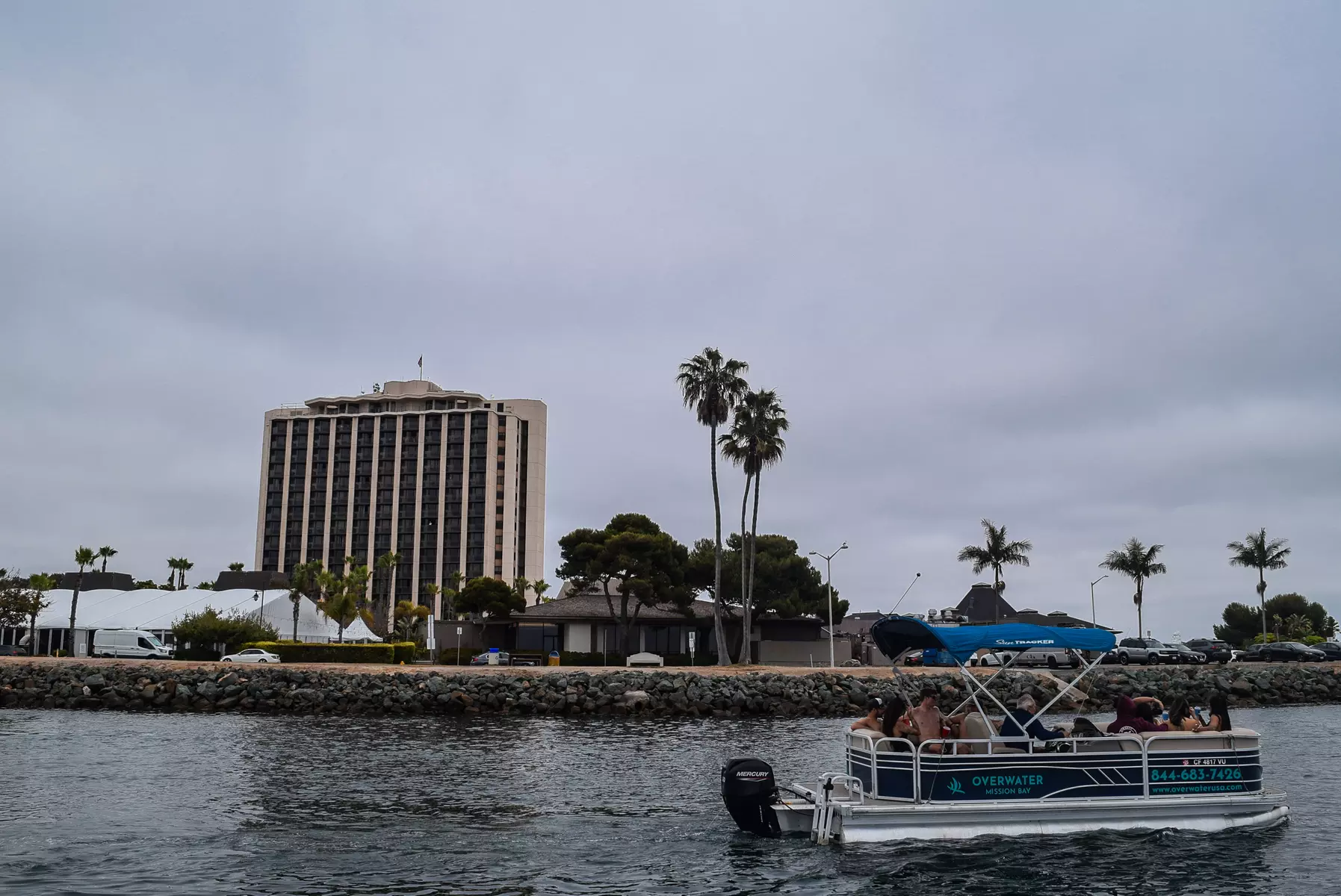 Deluxe Party Pontoon Boat Rentals with OverWater on Mission Bay